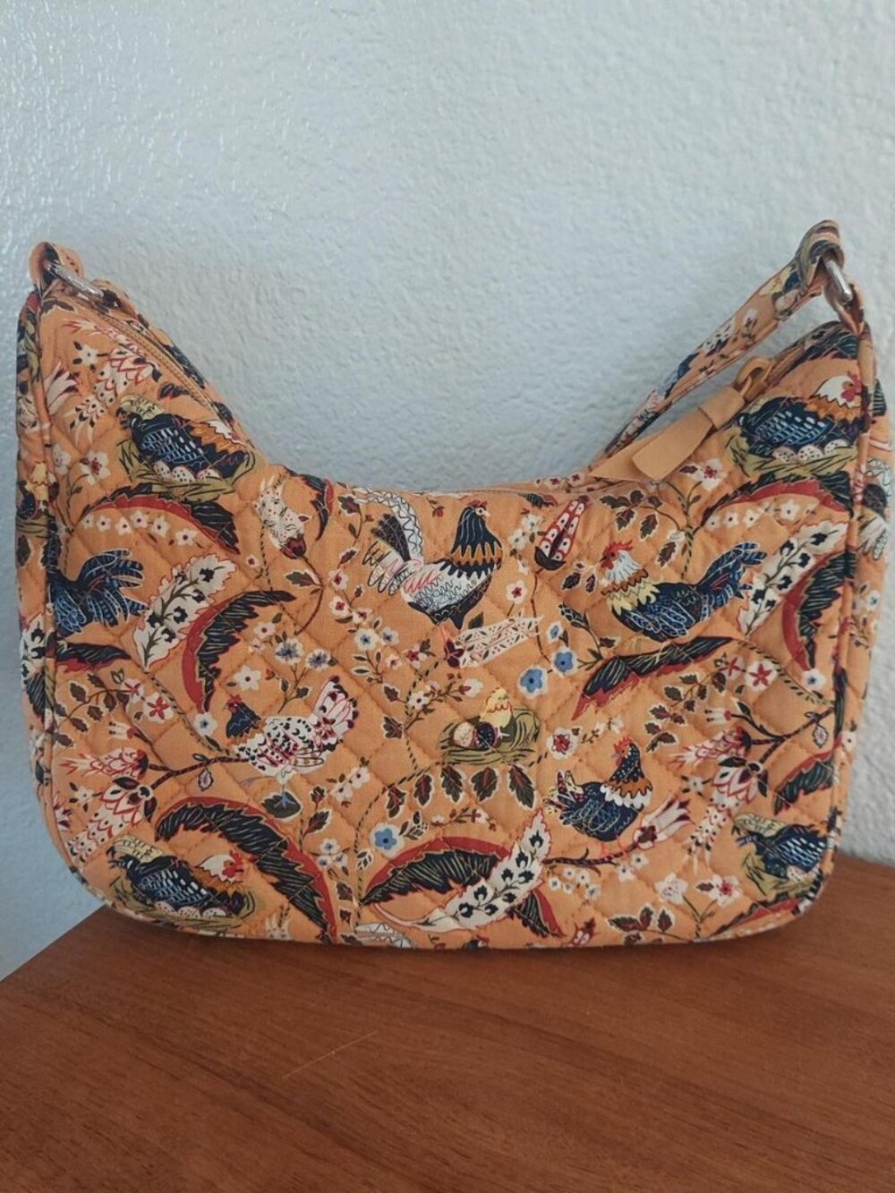 RARE VERA BRADLEY french hens chicken quilted bird and floral print handbag with